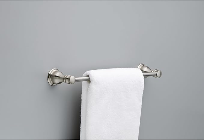 DELTA FAUCET AUB18-SN Aubrey 18-in Wall Mount Towel Bar Bath Hardware Accessory in Brushed Nickel