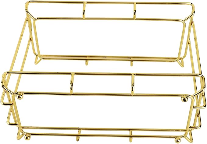 Gold Bathroom Shelf Elegant Gold & White 2 Tier Bathroom Storage Rack - Makeup Shelf with Humanized Design - Anti-Slip Counter Organizer - Sturdy Iron Construction for (Small Size)