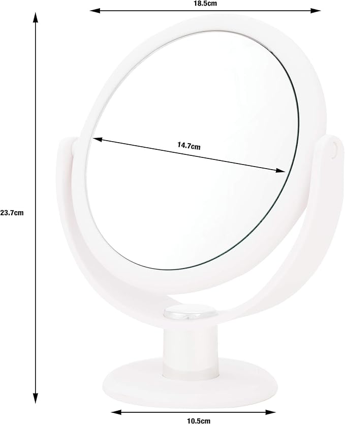 Danielle 10X Soft Touch Round Vanity Mirror, White (Pack of 2)