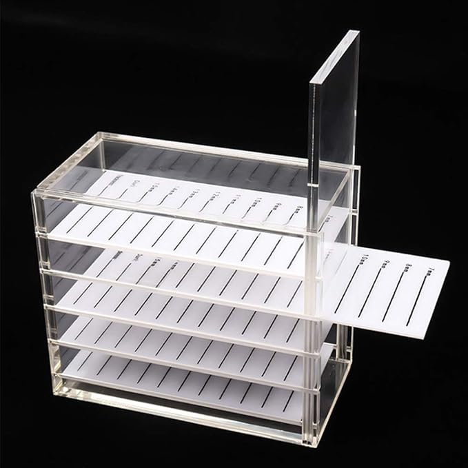5-Layer Acrylic Plastic Eyelash Storage Box, Transparent, Minimalist Style, Beauty Salon, Bathroom, Dressing Table Organizer