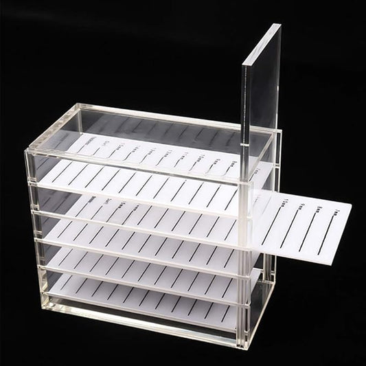5-Layer Acrylic Plastic Eyelash Storage Box, Transparent, Minimalist Style, Beauty Salon, Bathroom, Dressing Table Organizer