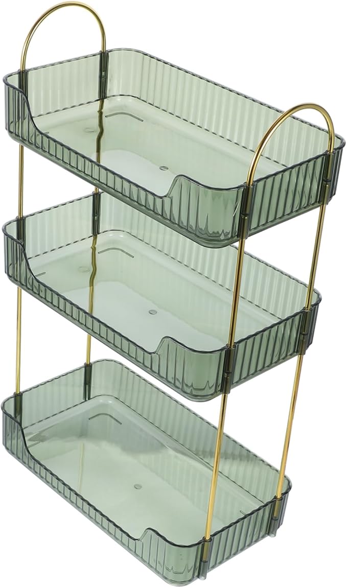 OUNONA Bathroom Tiered Organizer Shelf for Cosmetics Storage Rack for Bathroom Countertop Versatile Dresser Storage Holder for Toiletries and Sundries