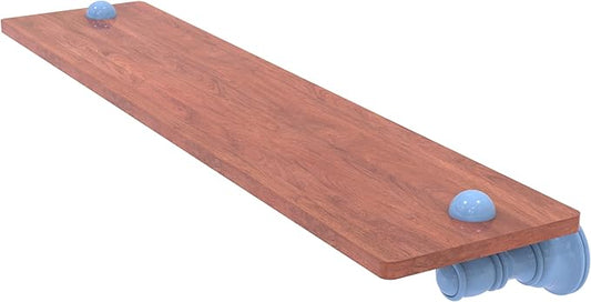 Allied Brass CL-1-22-IRW-FTB Carolina Collection 22 Inch Wood Shelf, Flat Troll Blue