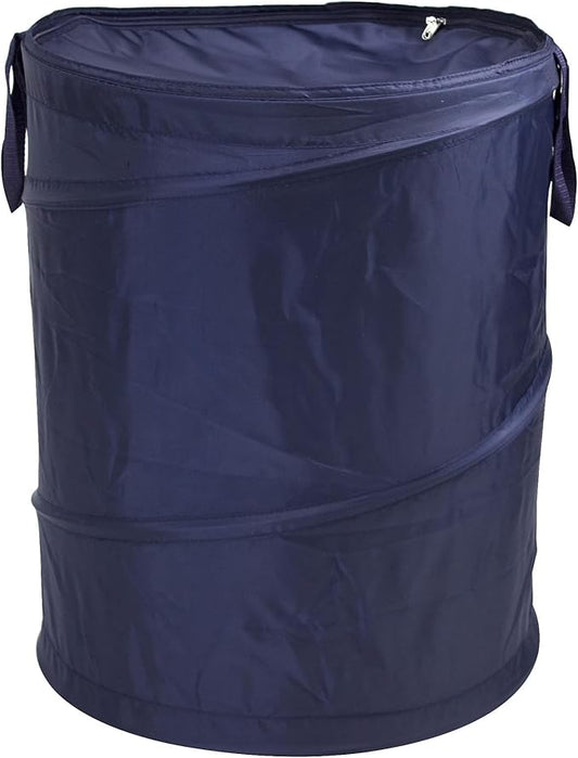 Pop-Up Laundry Hamper – Zipper Lid, 2-Load Capacity, Navy
