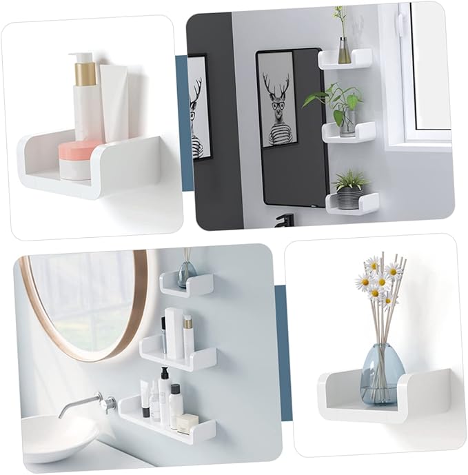 Bathroom Wall Hanging Rack Space-Saving Storage Shelf for Toiletries Easy Install