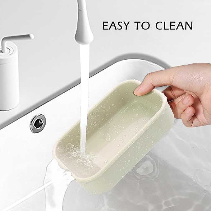 AIDIMMING Travel Soap Dish with Lid, Shampoo Bar Holder, Enhanced Leakproof Soap Box,Draining Soap Bar Holder for Traveling, Camping, Outdoor, Gym, Bathroom (Clear&Offwhite)