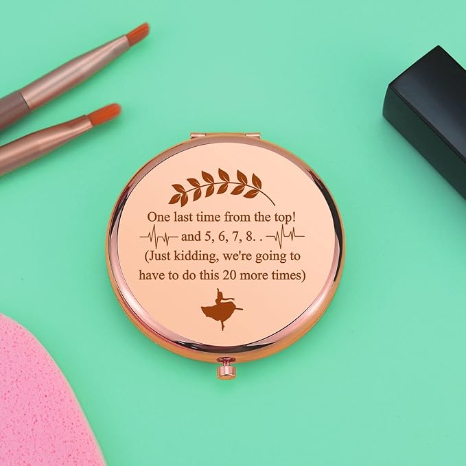 Dance Teacher Gifts Thank You Gift for Dancer Coach Compact Makeup Mirror Dance Lover Gift for Women Appreciation Gifts Folding Makeup Mirror Birthday Retirement Thanksgiving Presents