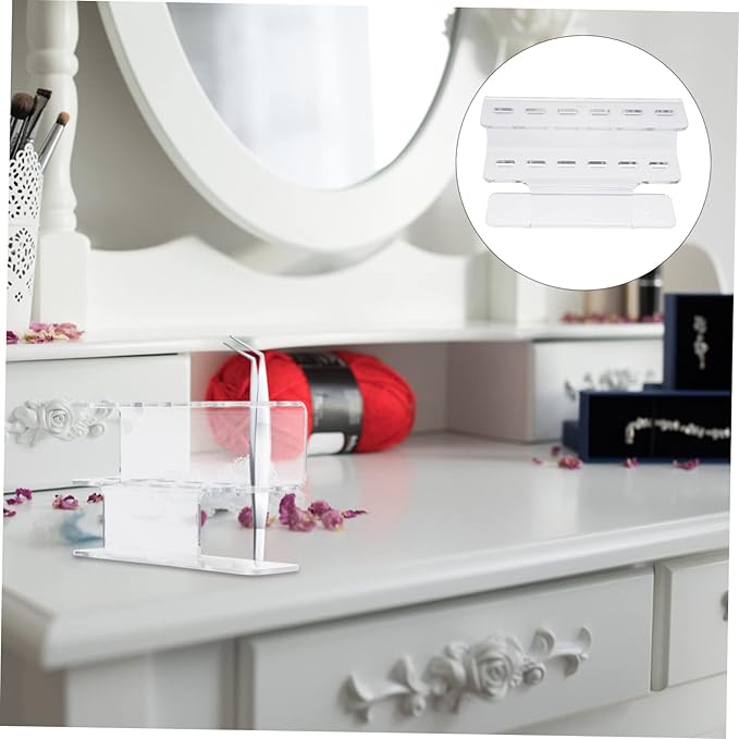 FOMIYES 1Pc Acrylic Tweezers Display Stand Rack for Eyelash Extensions Holder for Organized Storage and Easy to Clean Tweezers Rack for Professional Home Use
