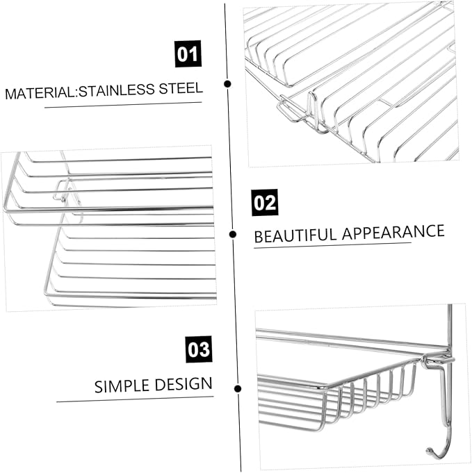 Stainless Steel Folding Storage Rack Adhesive Wall Mount Bathroom Shelves No Punch Sundry Rack