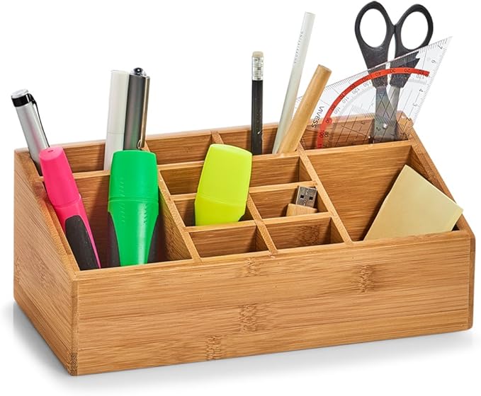 Zeller 25385 Organizer, Wood, Natural, 25.4 x 12 x 10 cm