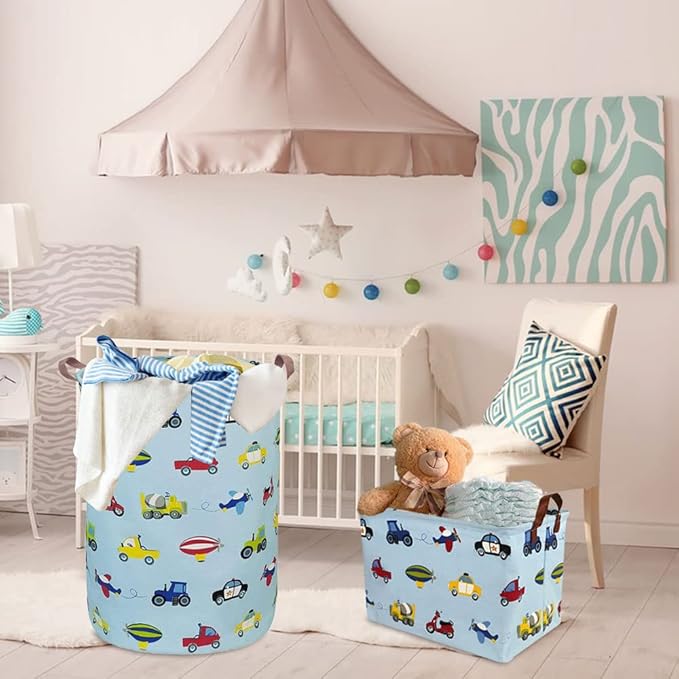 Kids Laundry Basket,Boys Toy Storage Bin,Baby Dirty Clothes Hamper,Nursery Hamper for Bedroom,Gift Baskets(Car)