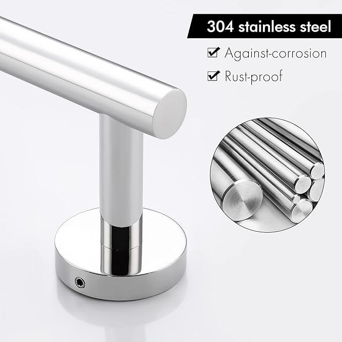 KES 6.7 Inches Hand Towel Bar Bathroom Towel Holder Kitchen Dish Cloths Hanger SUS304 Stainless Steel RUSTPROOF Wall Mount Polished Steel, Total Length 9.1 Inch, A2000S23