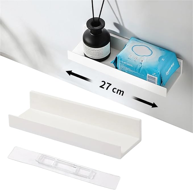 Wall Mounted No Drill Bathroom Shelf Shampoo Holder Supplies Home Organizer Multifunctional Storage Rack