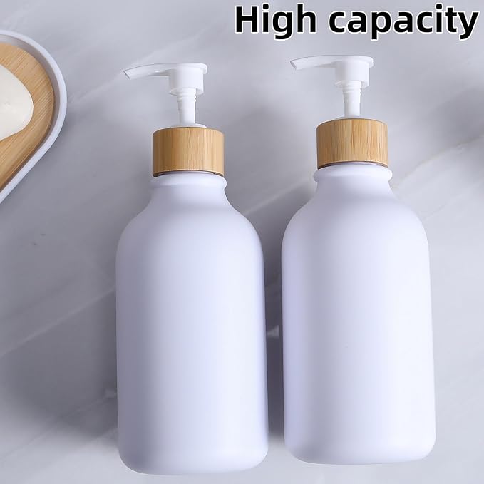 Matte White Bathroom Accessories Set 9PCS,Bamboo Bathroom Accessories Sets Complete with Trash Can,Soap Dispenser and Toothbrush Holder Set,Toilet Brush,Qtip Holder,Vanity Tray,Soap Dish