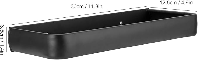 CDQL Bathroom Shelf, Space Aluminum, Wall Mounted, Hollow Storage Rack, Heavy Duty, Spacious Countertop Design Basket Organizer for Home (Monolayer)
