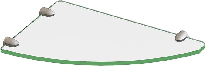 DreamLine 12 in. x 8 in. Corner Glass Shelf in Matte Black