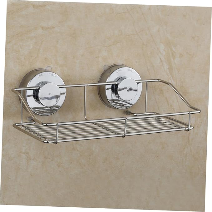 Wall Mounted Cup Shelf for Bathroom Kitchen Storage Space-Saving Organizer Rack Silver Easy to Install for Items