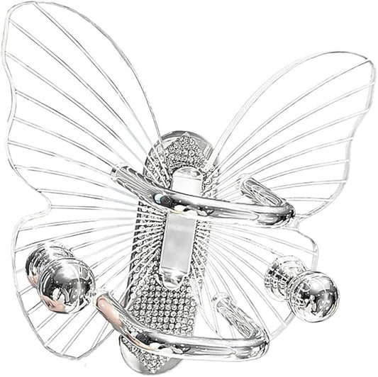 Multipurpose Sturdy Acrylic Butterfly Combs Holder Space Saving Wall Shelf for Bathroom Accessories Home Organization
