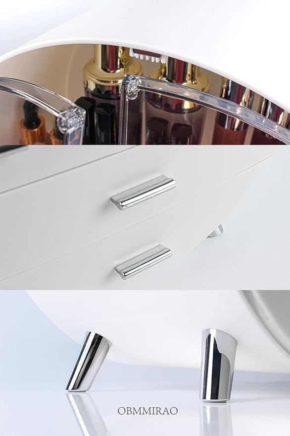 Elegant Dustproof Makeup Storage Organizer Box, Waterproof Large Cosmetics Organizer Storage with Drawers Skincare Cosmetic Display Cases for Countertop Bathroom Dresser Dedroom