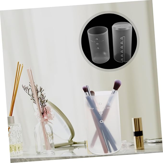 3pcs Retractable Makeup Brush Holders Clear Plastic Travel Organizers Storage for Cosmetic