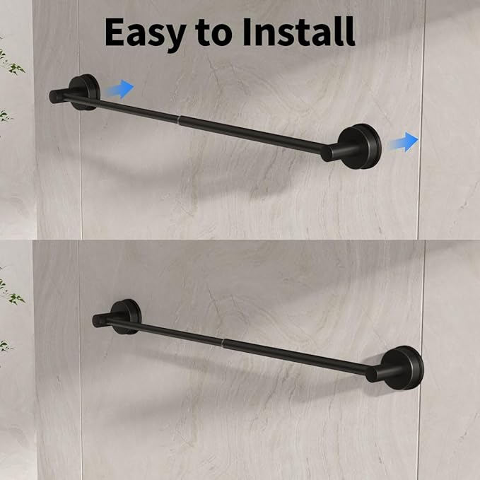 Adjustable Towel Bar Suction Cup 14.6Inch~24 Inch for Bathroom Wall, Towel Racks for Bathroom,Stainless Steel Bath Towel Holder for Shower