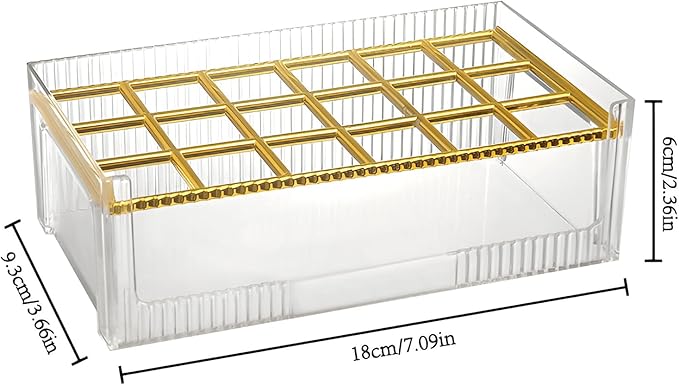 18 Grids Lipsticks Organizer, Clear Acrylic Lip Gloss Holder and Storage Display Case for chapstick, Lip Balm, Makeup (1 Pack)