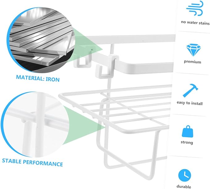 Cabilock Toilet Shelf Iron Bathroom Storage Rack Multi-use Holder Storage Baskets Simple Elegant Design