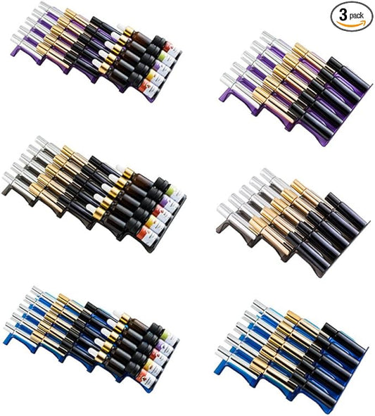 SHINEOFI 3pcs Bottle Storage Rack Foldable Organizer Slots Household Organizer for Desktop and Nightstands