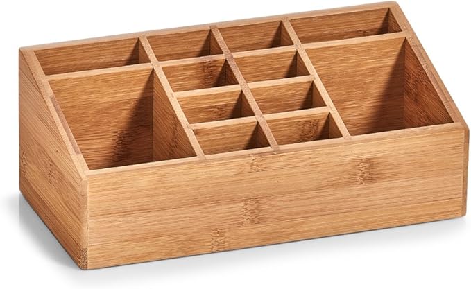 Zeller 25385 Organizer, Wood, Natural, 25.4 x 12 x 10 cm