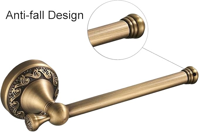 Antique Brass Toilet Paper Holder Towel Ring, Antique Towel Hook Towel Bar Adjustable 4pcs,Brass Hand Towel Holder Robe Hook Wall Mount Bathroom Accessories Set