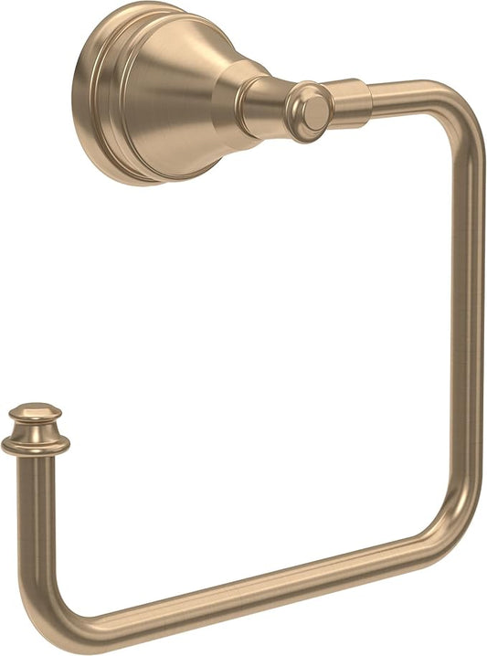 Delta Mylan (1-Pack) Hand Towel Holder Champagne Bronze Towel Racks for Bathroom Wall Square Towel Ring Holder for Bath Towel Hanger for Kitchen, Bathroom Accessories MYN46-CZ