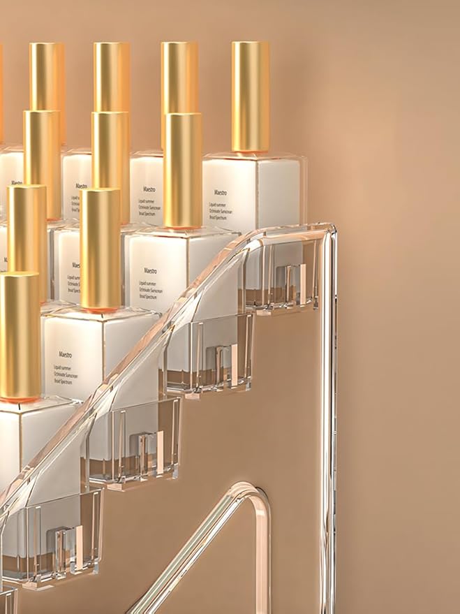 Nail Polish Organizer 7 Layers Acrylic Display Rack Storage Rack, Clear Essential Oil Stand Holder,Makeup Organizer No Tool Needed Assembly (7-layer)