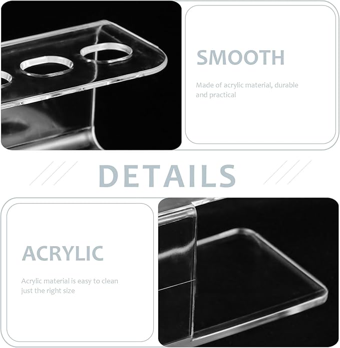 balacoo Acrylic Tweezer Stand 8-Hole Clear Organizer Holder for Manicure Tools Makeup Brushes Nail Art Tools Facial Tweezers Display