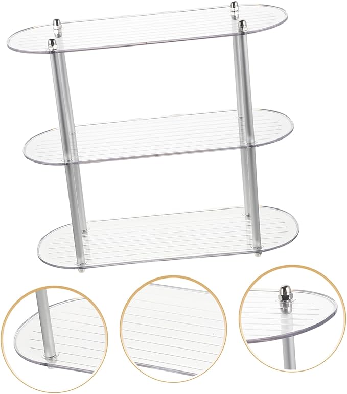 GLEAVI Multi-Layer Storage Rack Removable 3-Tier Organizer Shelf Bathroom and Desktop Cosmetic Holder Stylish Shelving for Home Supplies
