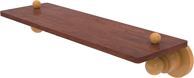 Allied Brass AP-1-16-IRW-GLY Astor Place Collection 16 Inch Solid IPE Ironwood Shelf, Golden Yellow