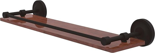 Allied Brass PRBP-1-22-GAL-IRW-ORB Prestige Regal Collection 22 Inch Solid IPE Ironwood Gallery Rail Shelf, Oil Rubbed Bronze
