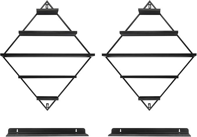 4PCS Nail Polish Storage Racks, 5-Tier Wall-Mounted Metal Cosmetic Display Case Makeup Organizer Wall Shelf for Home Spa Nail Salon Perfume Lipstick (Black)