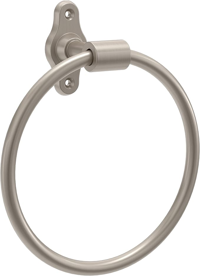 Franklin Brass Calloway (1-Pack) Hand Towel Holder Satin Nickel Towel Racks for Bathroom Wall Round Towel Ring Holder for Bath Towel Hanger for Kitchen, Bathroom Accessories CLWY46-SN