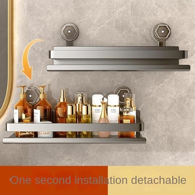 Suction Cup Shelf Bathroom Toilet Shelf No Hole Toilet Wall Mounted Washroom Storage Shelf Goddess (Small Size)