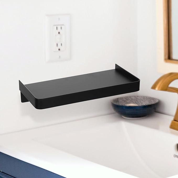 PRETYZOOM Stainless Steel Phone Wall Stand Adhesive Floating Shelf for Bathroom Wall Mount Storage for Bathroom Accessories