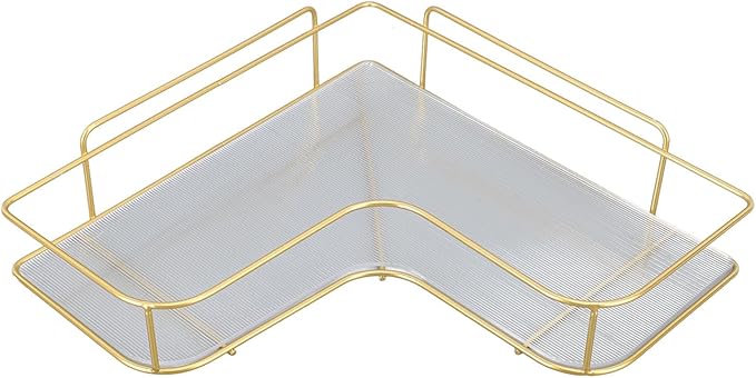 Corner Bathroom Organizer Shelf, Large Capacity Corner Storage Rack, Acrylic and Iron Frame with Adjustable Shelves, Rustproof Bathroom Shelf Organizer for Toilet Kitchen Dressing (Wall Mounted
