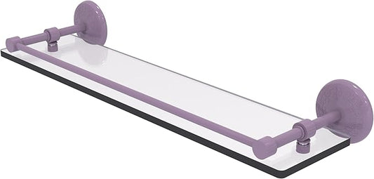Allied Brass MC-1/22-GAL-LVN Monte Carlo 22 Inch Tempered Glass Shelf with Gallery Rail, Lavender