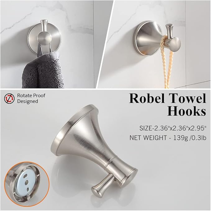 BGL 4PCS Bathroom Hardware Set,Brushed Nickel Bathroom Towel Rack Set,24 Inches Adjustable Towel Bar for Bathroom