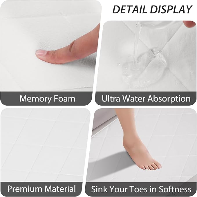 Bathroom Accessory Set - 25PC Bathroom Sets with Shower Curtain and Rugs, White Bathroom Set, Bathroom Accessories Set, Shower Curtain Sets with Rugs, Bathroom Trash Can & Soap Dispenser