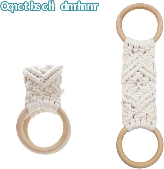 Crapyt 2 PCS Towel Holder Kitchen Towel Ring Hanging Kitchen Towels Crochet Dish Towel Holder Hand Towels with Hanging Loops 10.63"×3.03" White