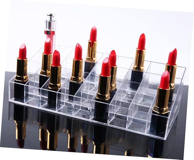 Ipetboom Clear Lipstick Holder Space Lip Organizer for Lip Gloss Makeup Cosmetics Stylish Display Stand for Vanity Dresser Countertop Easy to Clean Design