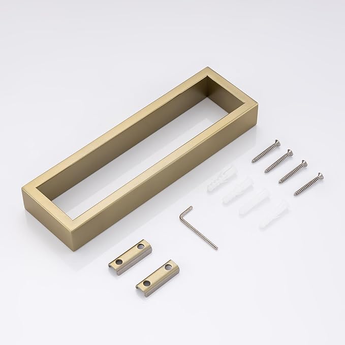 Towel Bar, 9 Inch Hand Towel Holder Wall Mount, Towel Racks for Bathroom Accessories, Stainless Steel Towel Ring Hardware (Brushed Gold, 1 Pack)