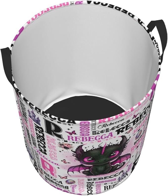 Personalized Dragon Laundry Basket For Baby Kids Boys Girls Adult Custom Hamper Basket With Name For Bathroom Bedrooms Collapsible Baby Laundry Basket, Dirty Clothes Hamper With Handles
