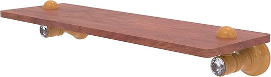Allied Brass CC-1-16-IRW-GLY Carolina Crystal Collection 16 Inch Wood Shelf, Golden Yellow