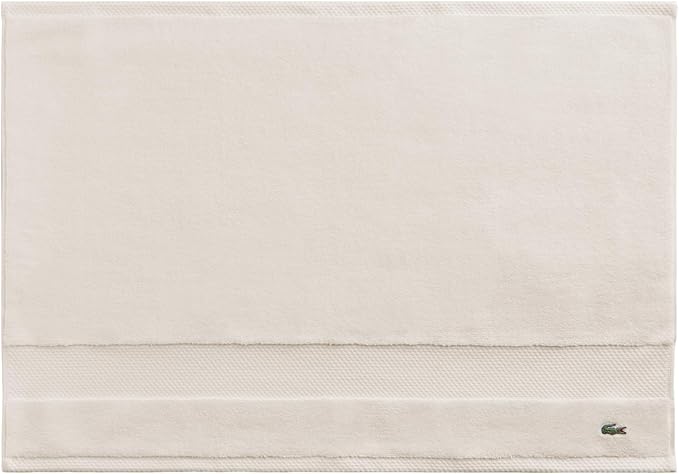 Lacoste Heritage 100% Supima Cotton Tub Mat, Chalk, 21" x 31" – Highly Absorbent & Quick Drying, Premium Super Soft Bath Towel, Bathroom Essential, Gift for All Occasions, Machine Washable